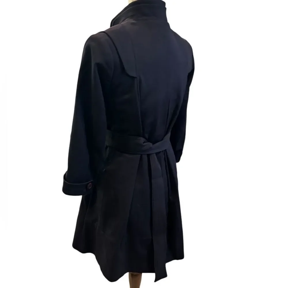 Reiss dark blue double breasted coat-three-quarter length sleeves fully lined XS